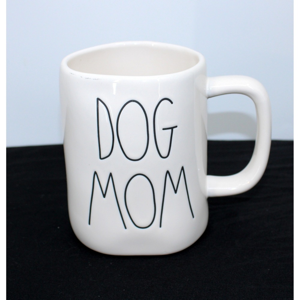 Rae Dunn Dog Mom Mug Artisan Collection White Black Ceramic Coffee Cup